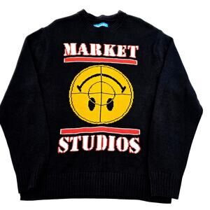 MARKET STUDIOS 'SMILEY FOCUS SWEATER' SIZE MED NWOT